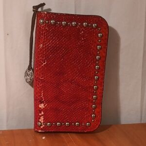 Double J Saddlery Snake Print Wallet with Studs